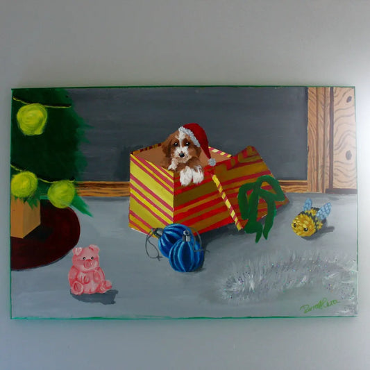 'Dog surprise' Original Acrylic Painting